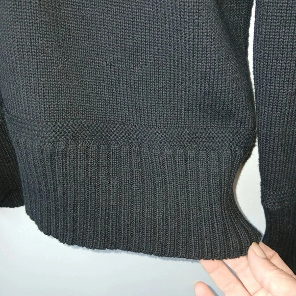 Lauren Ralph Lauren black shawl collar chunky clasp sweater women's size Medium - Picture 5 of 10